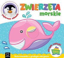 Zwierzęta morskie. Kolorowanka z grubym obrysem