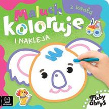 Maluch koloruje i nakleja z koalą