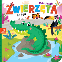 Zwierzęta w zoo Duże puzzle